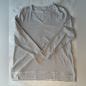 Chico's Zenergy Grey and White Striped Top